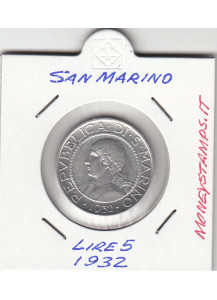 1932 5 Lire Argento San Marino